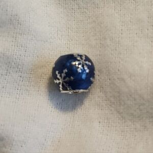 PANDORA SILVER SNOWFLAKE BLUE ROUND BEAD NWOT AUTHENTIC